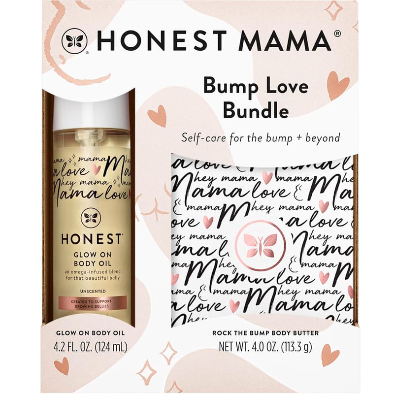 Mama Body and Belly Bump Love Bundle | Plant-Based Oil & Stretch Mark Cream