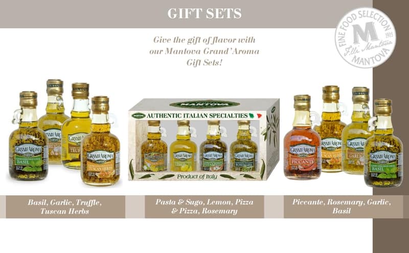 Flavored Extra Virgin Olive Oil Gift Set - 100% Natural, Made in Italy