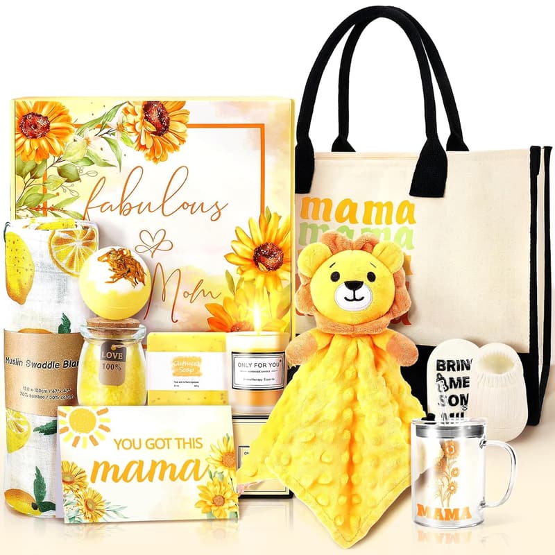 New Mom Care Package: 12-Piece Baby Shower Gift Set
