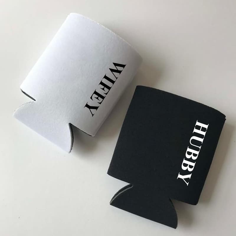 Honeymoon Gifts - Hubby and Wifey Novelty Can Cooler