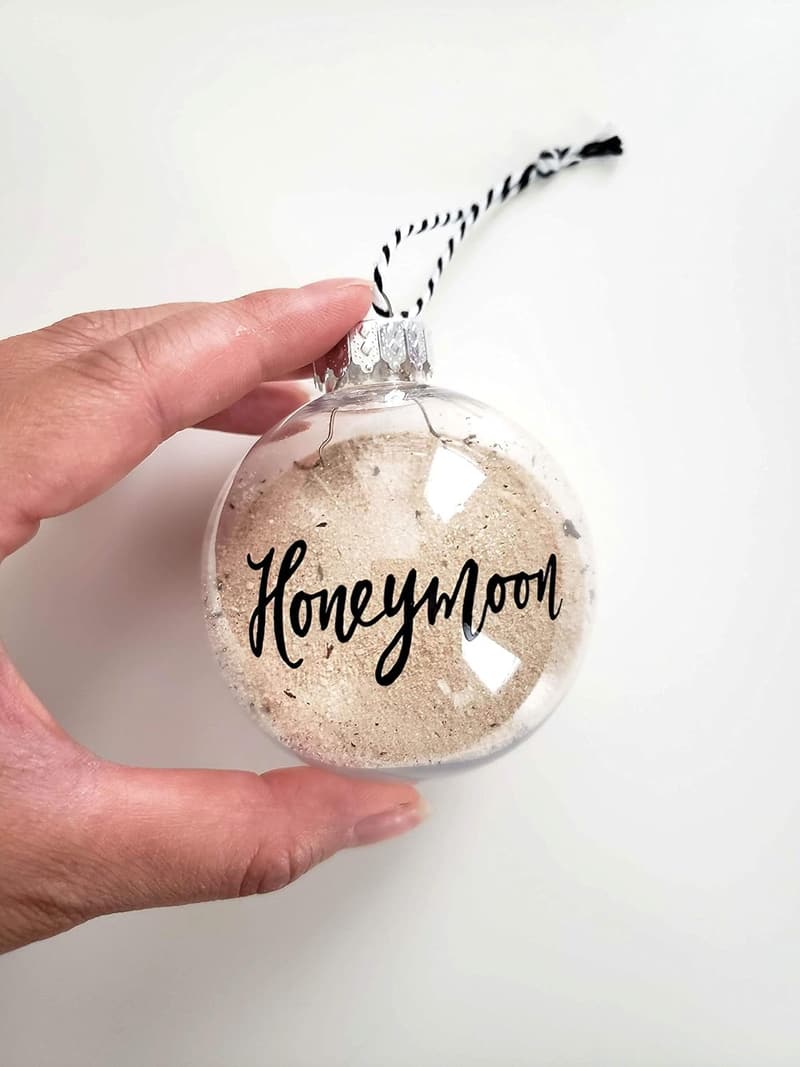 Honeymoon Sand Ornament - Shatterproof Travel Gift