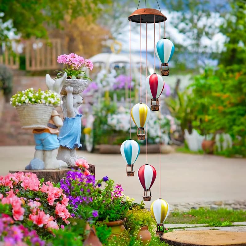 Birthday Solar Hot Air Balloon Wind Chimes for Women