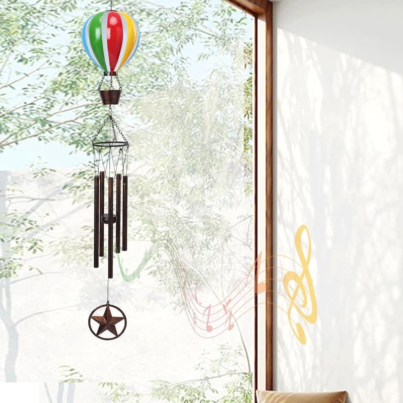 Colorful Hot Air Balloon Wind Chimes for Garden Decor