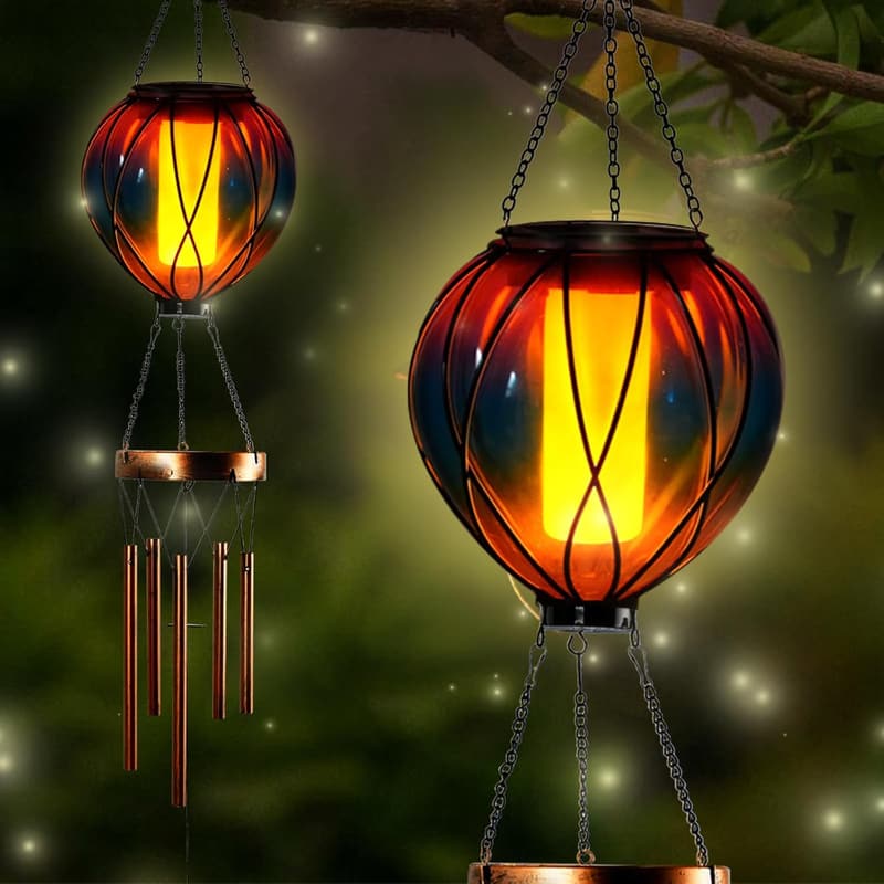 Solar Wind Chimes - Outdoor Hanging Lanterns for Mom