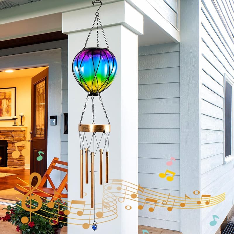 Solar Wind Chimes - Outdoor Hanging Lanterns for Mom