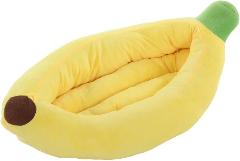 Cute Plush Banana Pet Bed for Small Dogs and Cats
