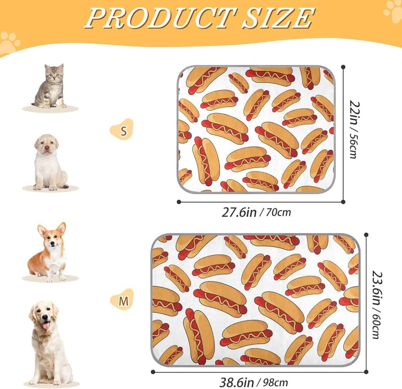 Rectangle Ice Silk Pet Cooling Pad with Wheat Buns Design, Medium 23x38”