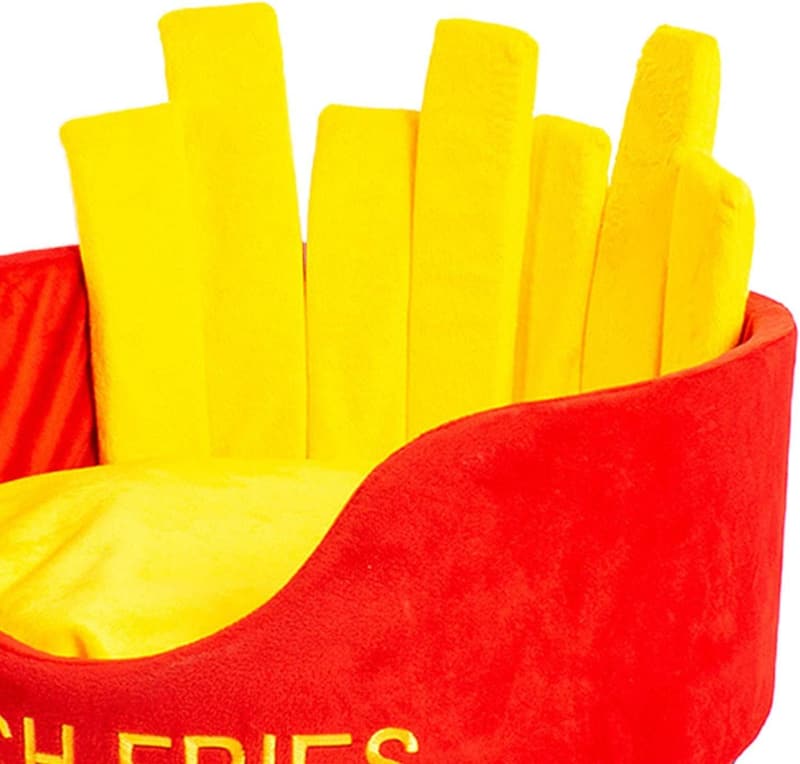 Cat & Small Dog Warm Cave Nest Pet Bed - French Fries Design