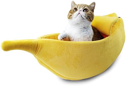 Christmas Cute Banana Cat Bed - Soft Medium Pet Cuddle House