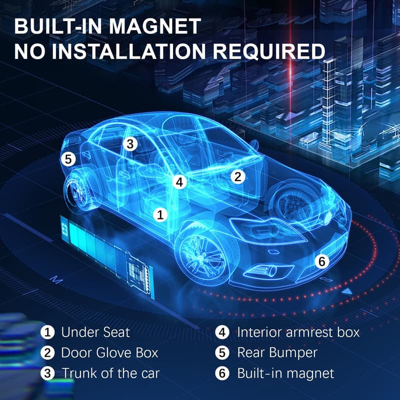 Portable GPS Tracker for Vehicles - No Subscription, Real-Time Tracking