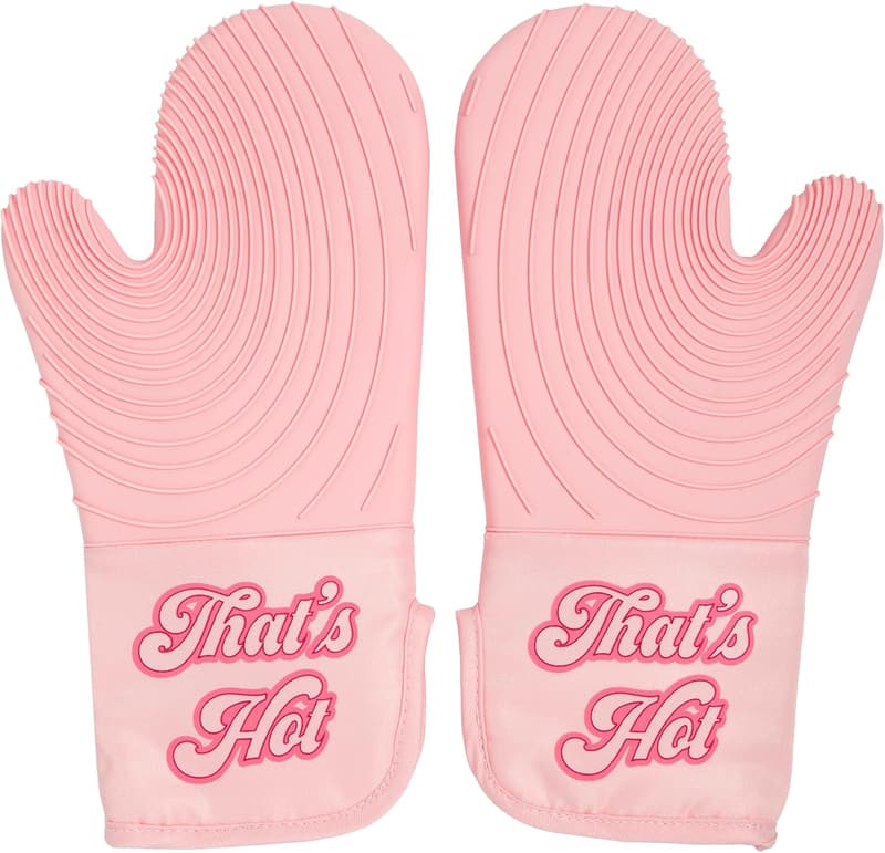 Paris Hilton Pink Oven Mitt Set with Silicone Grips