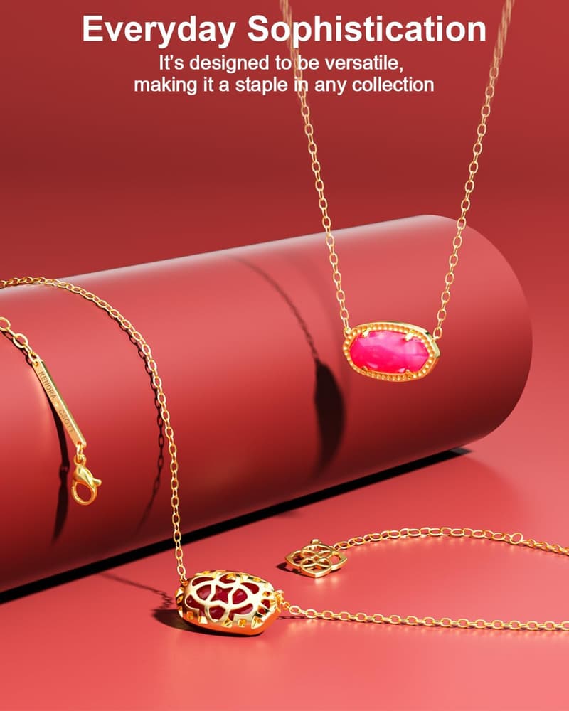 18K Gold Plated Pendant Necklace for Women's Anniversary Gifts