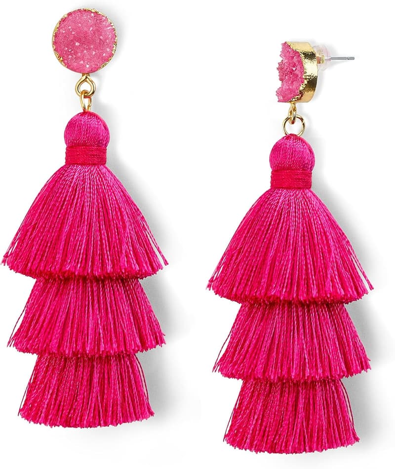 Colorful Layered Tassel Earrings for Women - Bohemian Style