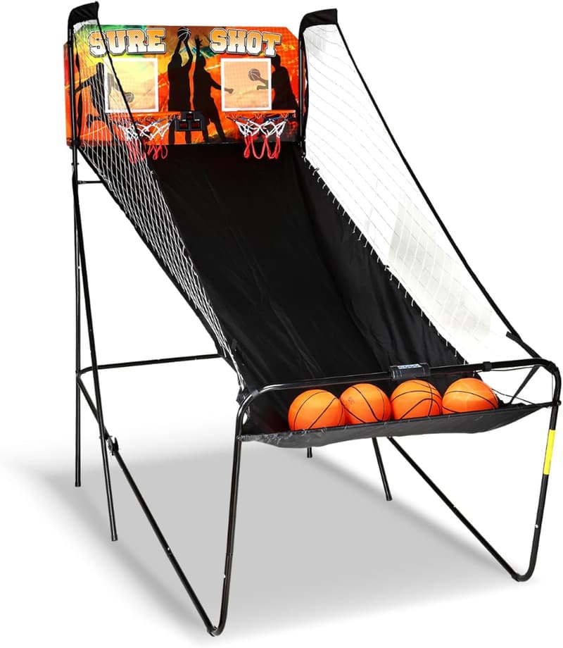 81-in Dual Basketball Arcade Game with LED Scoring - Foldable