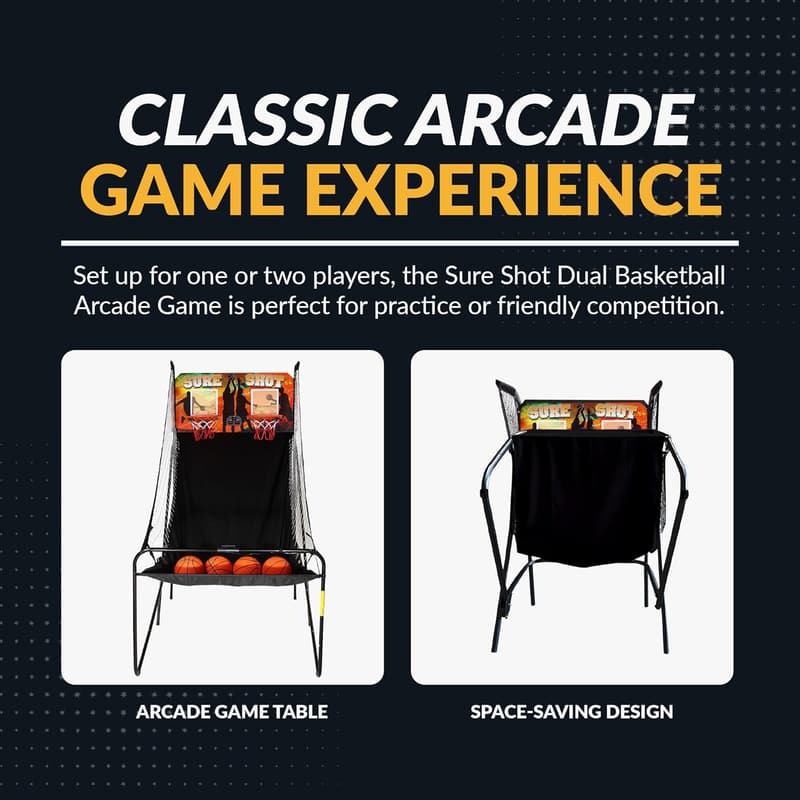 81-in Dual Basketball Arcade Game with LED Scoring - Foldable
