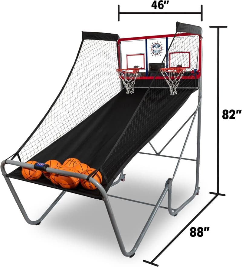 Indoor/Outdoor Dual Shot Basketball Arcade Game with LED Scoreboard