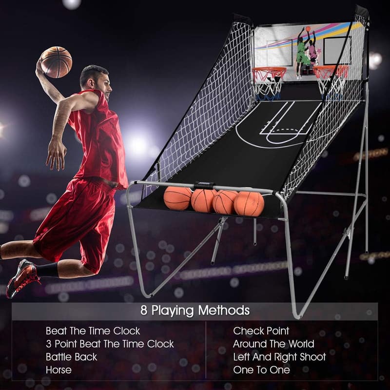 Indoor Double Shot Basketball Arcade Game with LED Scoring