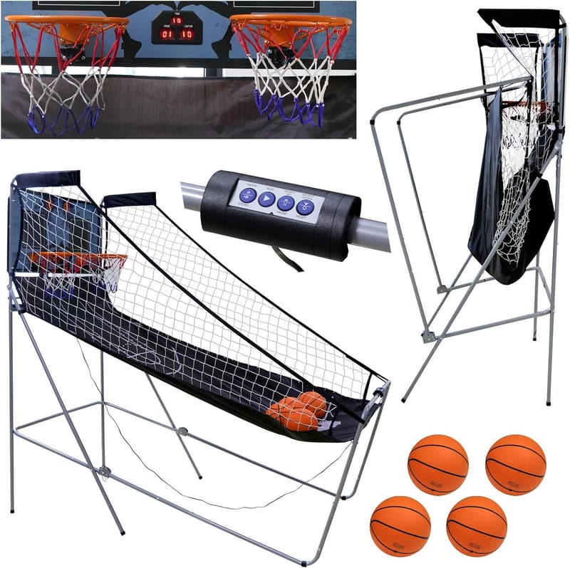 Foldable Indoor Basketball Game for 2 Players with Scoreboard