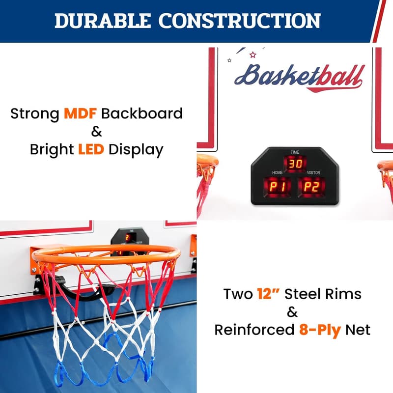 Electronic Basketball Arcade Game with 8 Modes - Indoor Fun