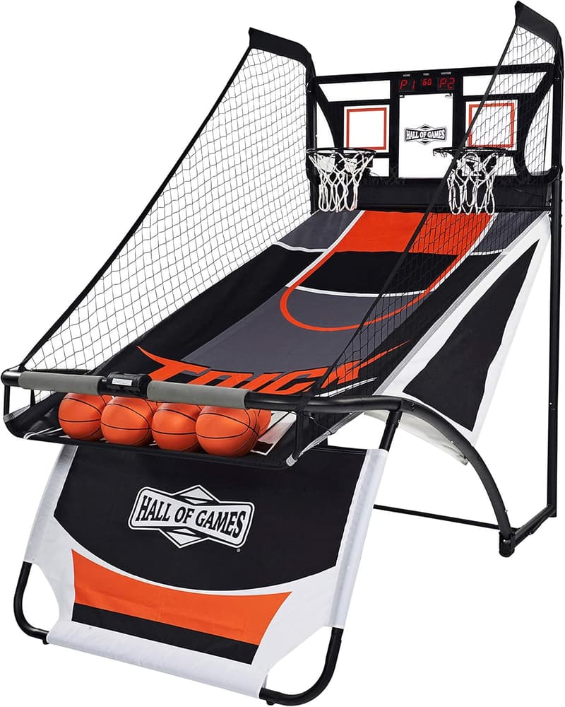 Indoor Arcade Basketball Game with Steel Frame & Electronic Scoring