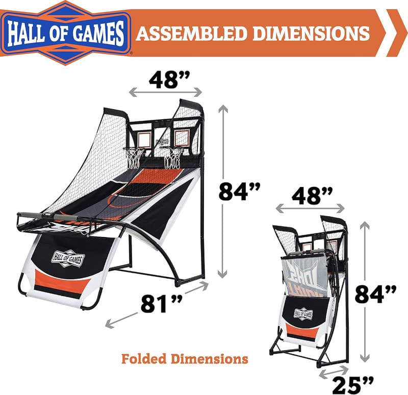 Indoor Arcade Basketball Game with Steel Frame & Electronic Scoring
