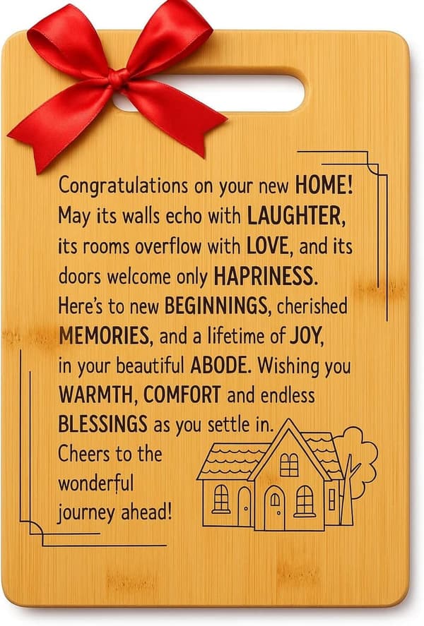 Bamboo Cutting Board - Engraved Housewarming Gift for Couples