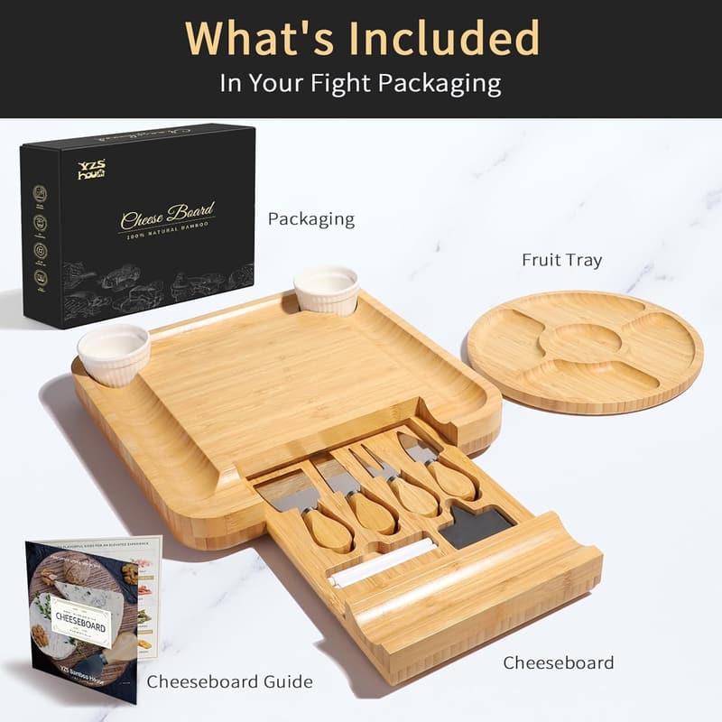 Bamboo Charcuterie Board Set - Eco-Friendly & Elegant