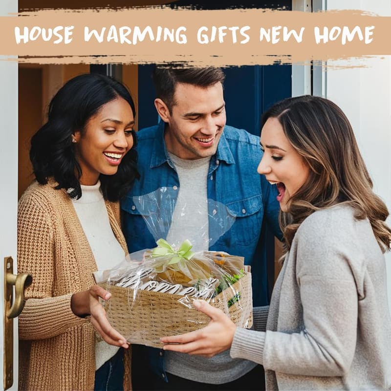 Housewarming Gift Basket: 18-Piece Candle & Faux Plant Set