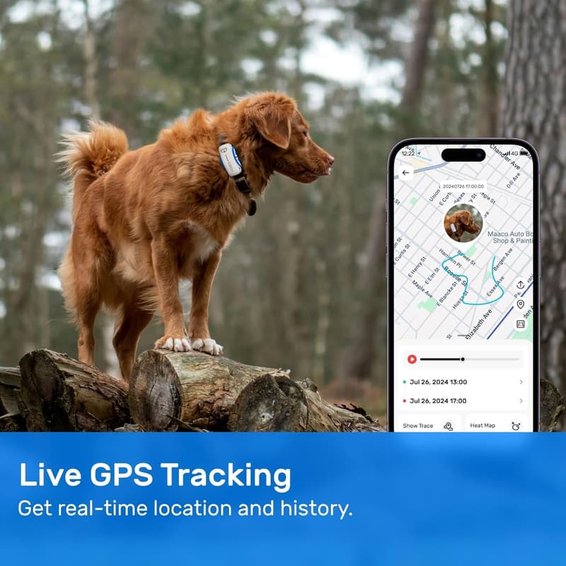 Smart Waterproof Dog GPS Tracker with Real-Time Location