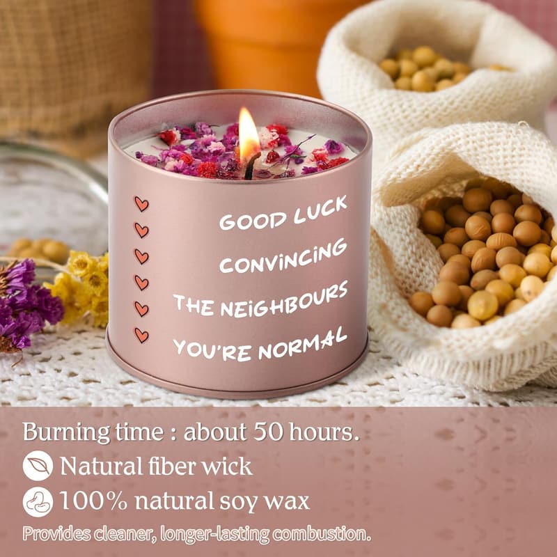Lavender Scented Candle - Eco-Friendly Soy, 50 Hour Burn