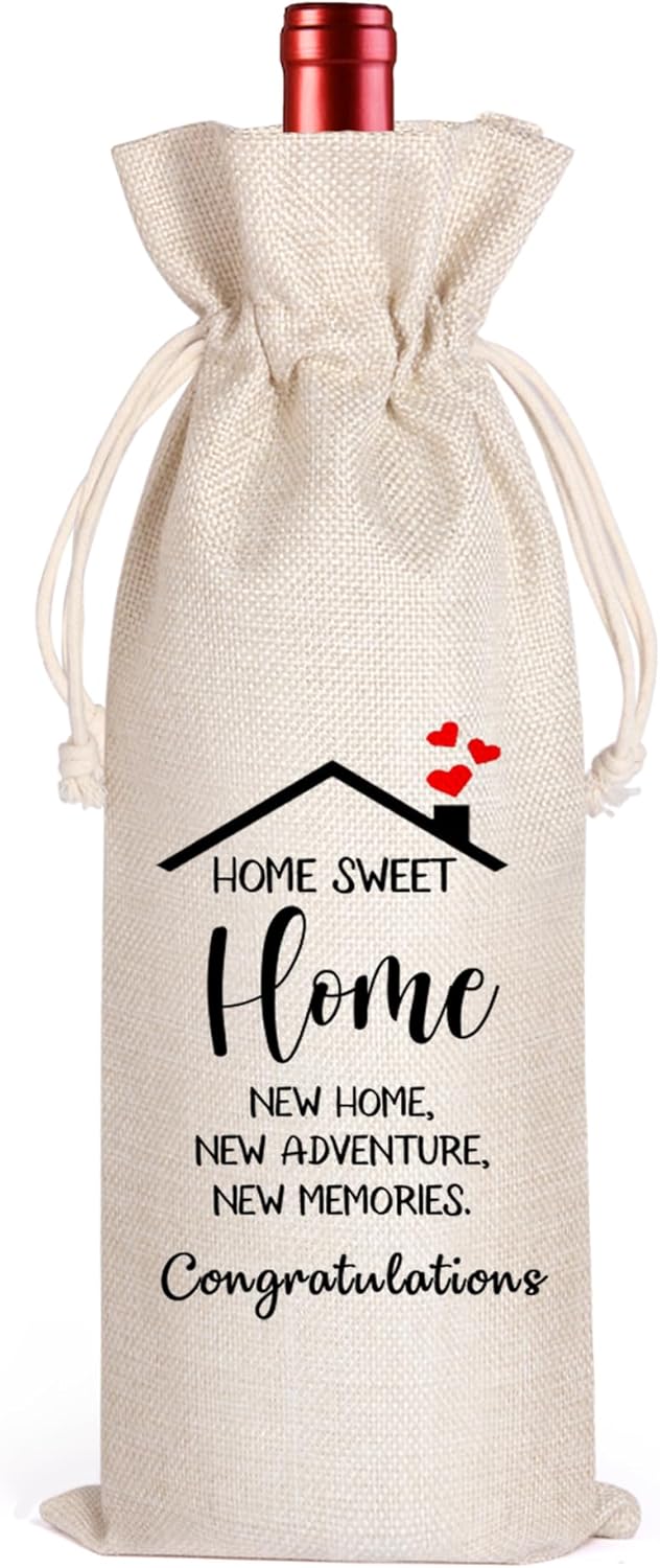 Housewarming Gift Wine Bags - Happy Sweet Home Design