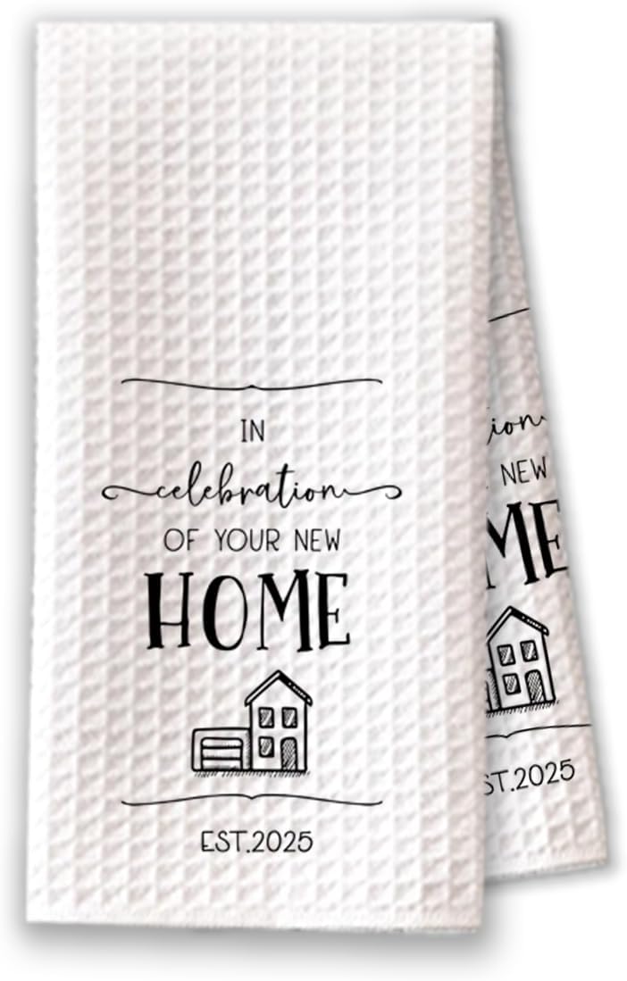 White Kitchen Hand Towels - Ideal Housewarming Gift for New Homeowners