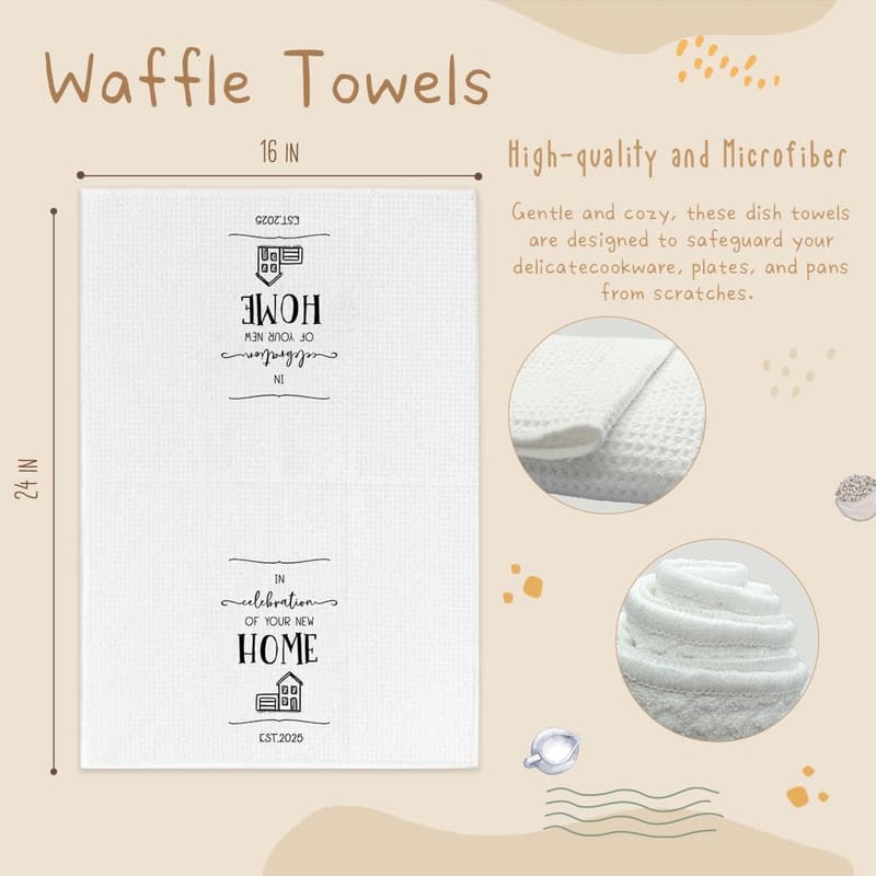 White Kitchen Hand Towels - Ideal Housewarming Gift for New Homeowners