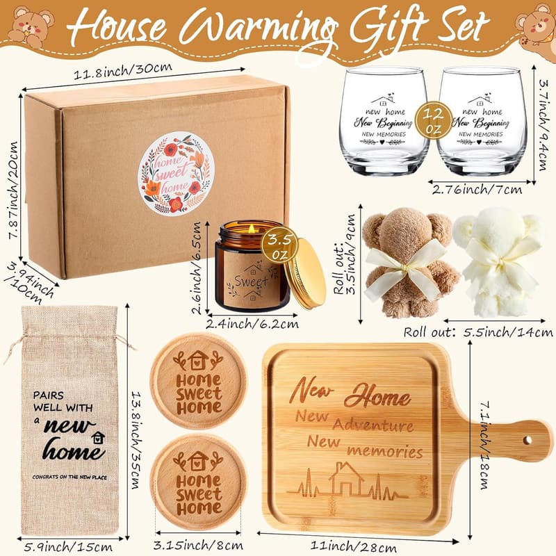 Housewarming Gift Set: Bamboo Serving Board & Scented Candle