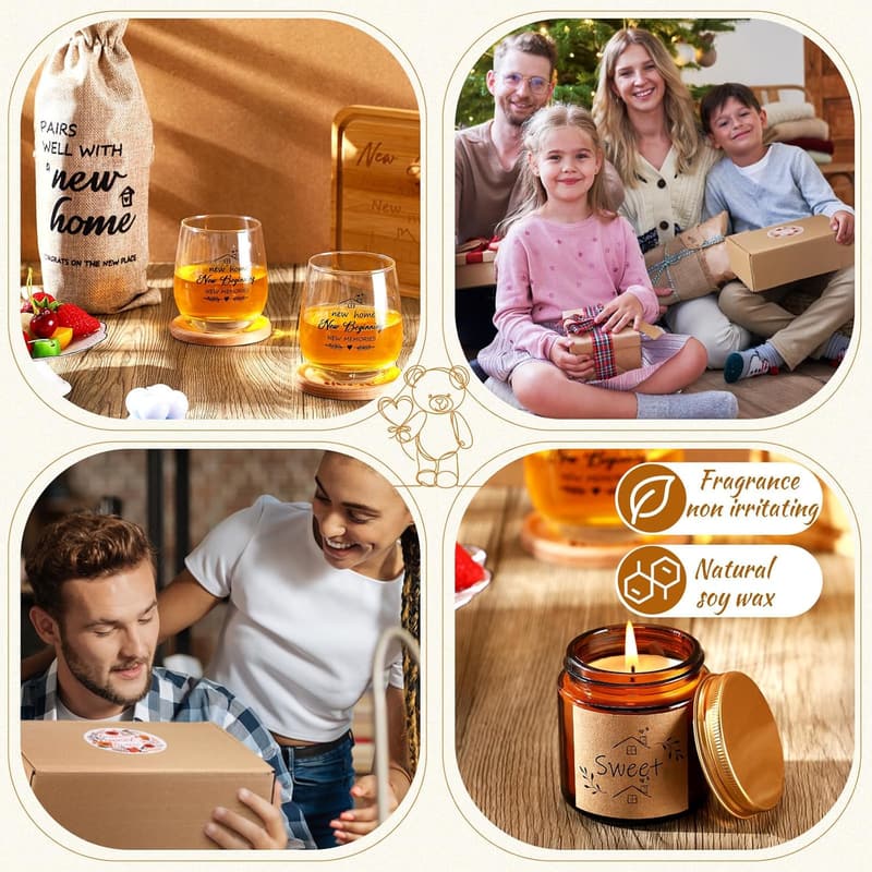 Housewarming Gift Set: Bamboo Serving Board & Scented Candle