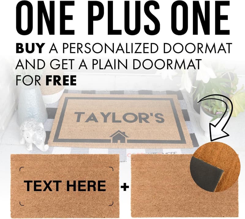 Personalized Coir Doormat with Monogram - Eco-Friendly Housewarming Gift