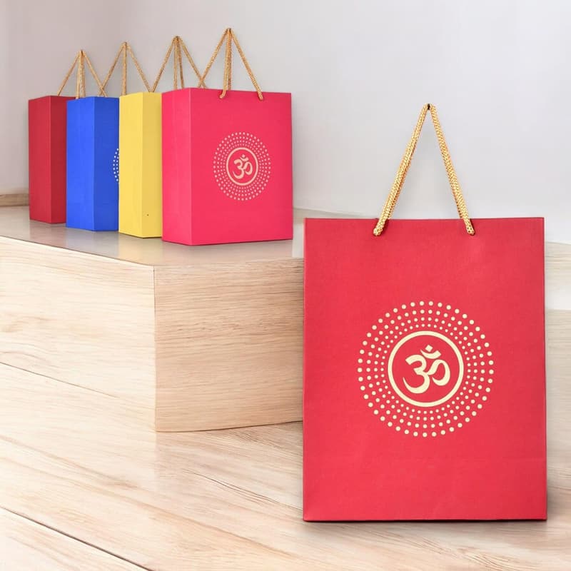 Eco-friendly Om Paper Carry Bags for Wedding & Diwali Gifts