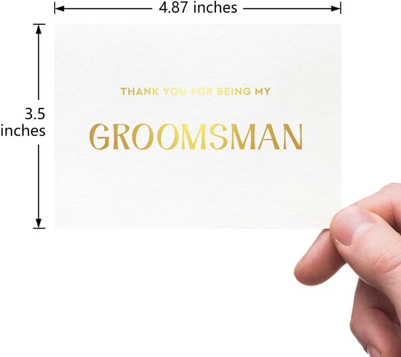 Groomsman Thank You Card with Gold Foil Design