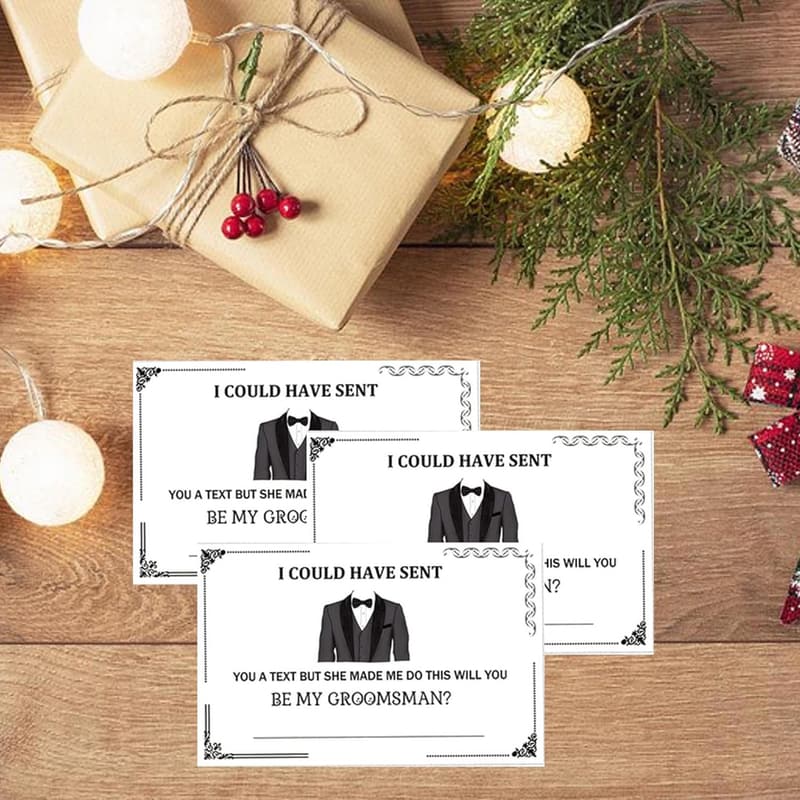 Groomsmen Proposal Cards with Envelopes & Stickers - Set of 8