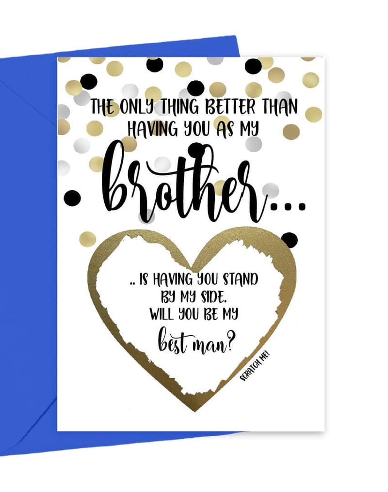 Best Man Proposal Scratch-Off Card for Brother