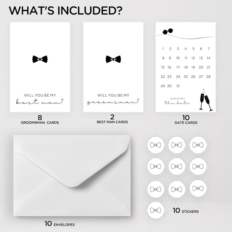 Groomsmen Proposal Cards Set - 10 Funny Wedding Invitations