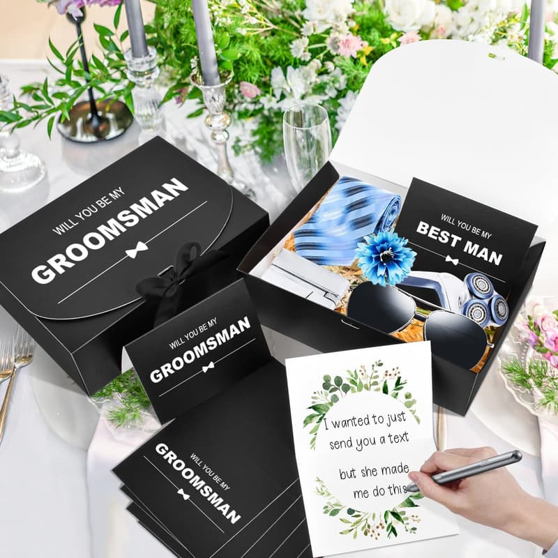 Groomsmen Proposal Gift Box Set with Card & Ribbon