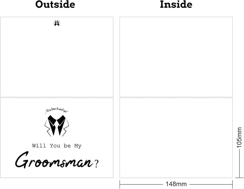 Groomsman Proposal Cards Set with Envelopes - 8 Cards Total