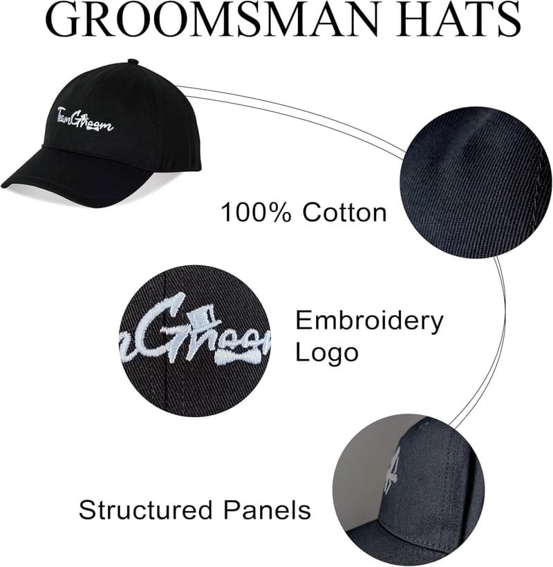 Groomsmen Baseball Hats – 7-Pack Trucker Caps for Bachelor Party