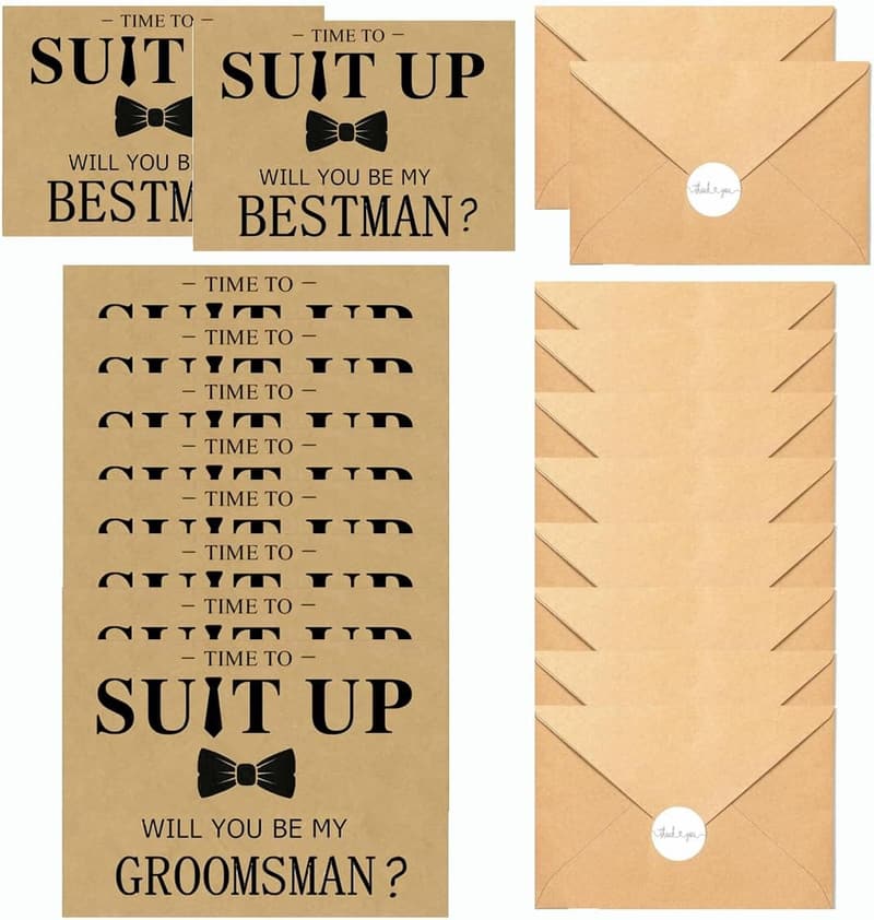 Funny Groomsmen Proposal Cards Set of 10 with Envelopes