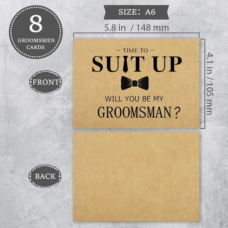 Funny Groomsmen Proposal Cards Set of 10 with Envelopes