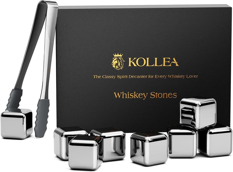 Father's Day Stainless Steel Whiskey Stones - 8-Pack Chilling Rocks