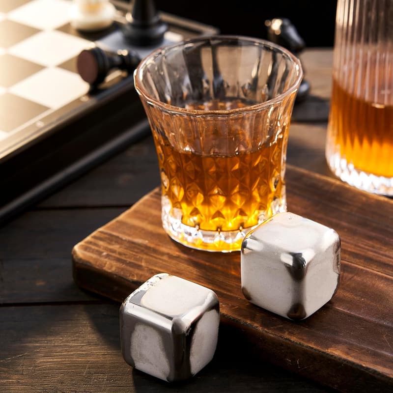 Reusable Stainless Steel Whiskey Stones Gift Set for Men