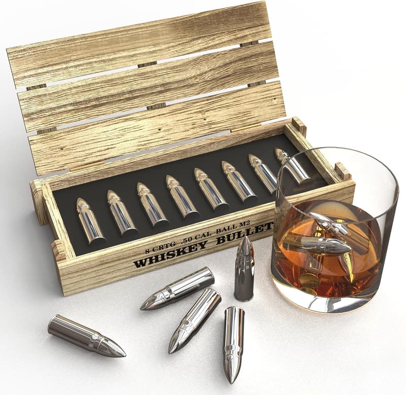 Reusable Bullet Whiskey Stones Set - Perfect Gifts for Men