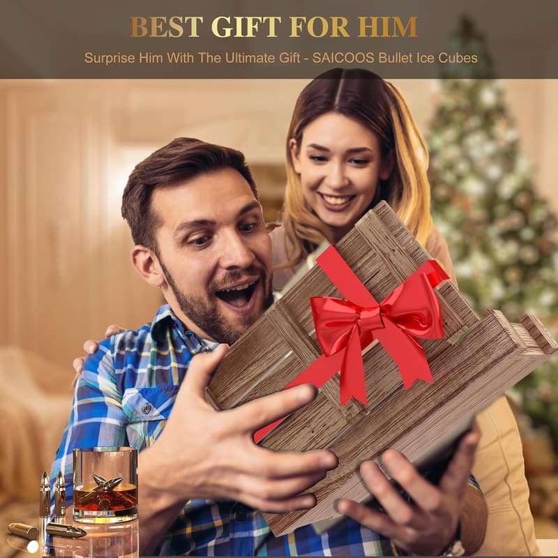 Reusable Bullet Whiskey Stones Set - Perfect Gifts for Men